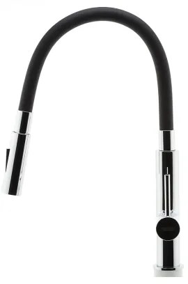 FERRO - Mosogató csap rugalmas karral fényezett króm/fekete