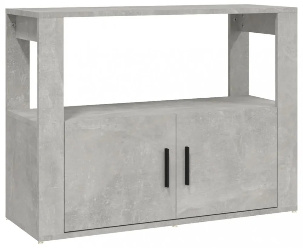 betonszürke szerelt fa tálalószekrény 80x30x60 cm