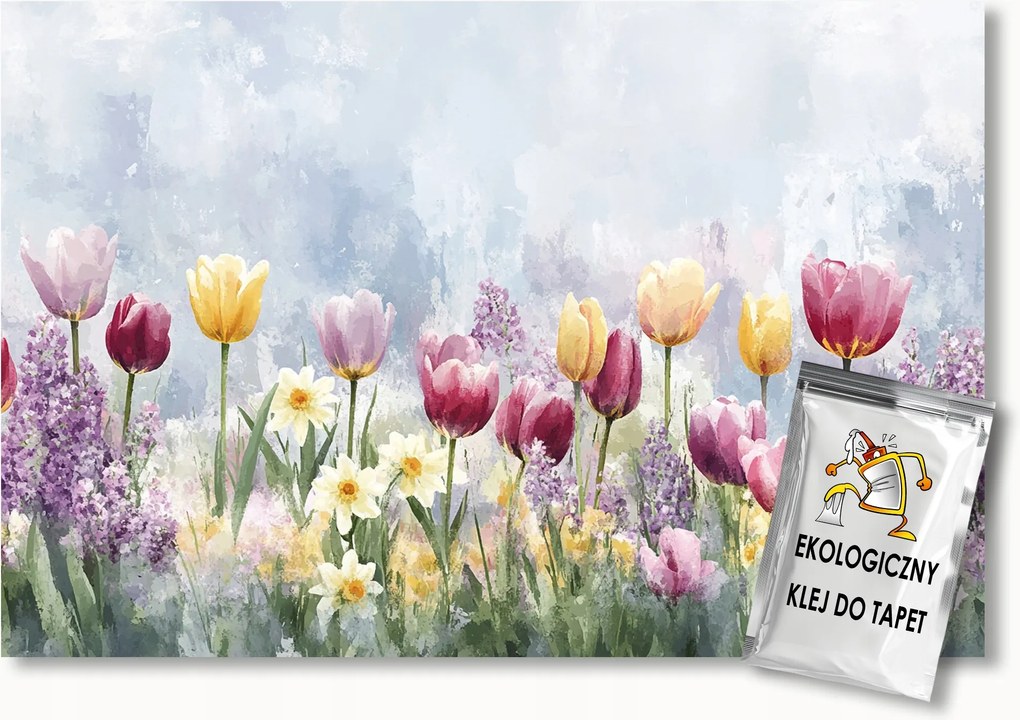 Fotótapéta Flizelina Kert Virágok Tulipánok Nárciszok Tavasz 400x280 ragasztó