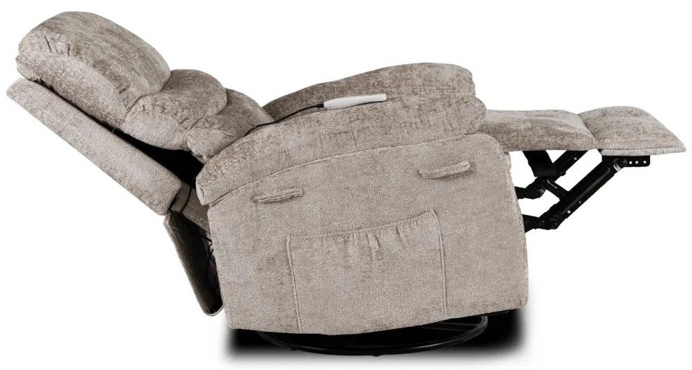 Elektromosan Vezérelhető Masszázsfunkciós Relaxfotel Fotel Barnás-Bézs Színben. BRUCE