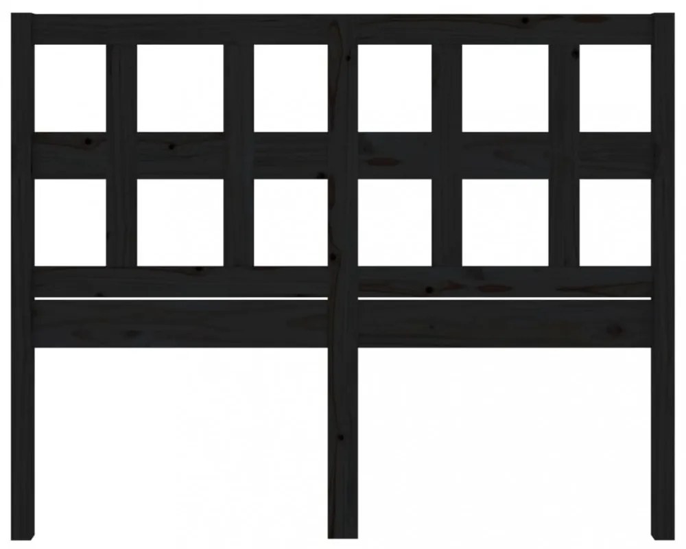 fekete tömör fenyőfa ágyfejtámla 205,5x4x100 cm