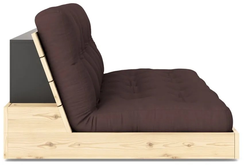 Sötétbarna kinyitható kanapé 196 cm Base – Karup Design