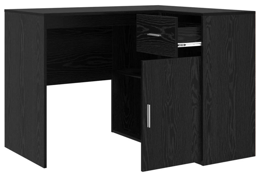 Sarok íróasztal Fekete tölgy 102x88x75 cm Forgácslap
