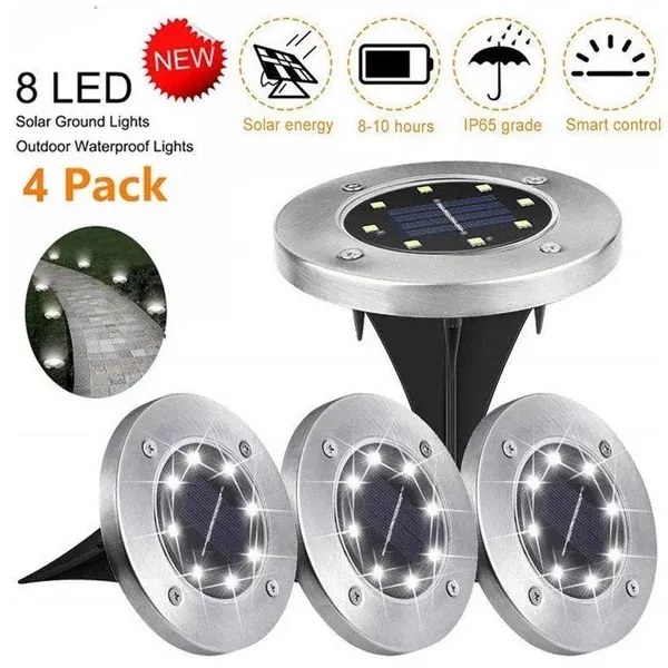 Zaparkorun Napelemes kerti LED lámpák - 8 LED - hideg fehér - 4 db