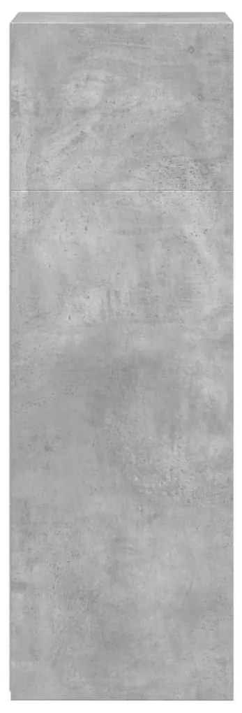 betonszürke szerelt fa magasszekrény 45 x 41 x 124 cm