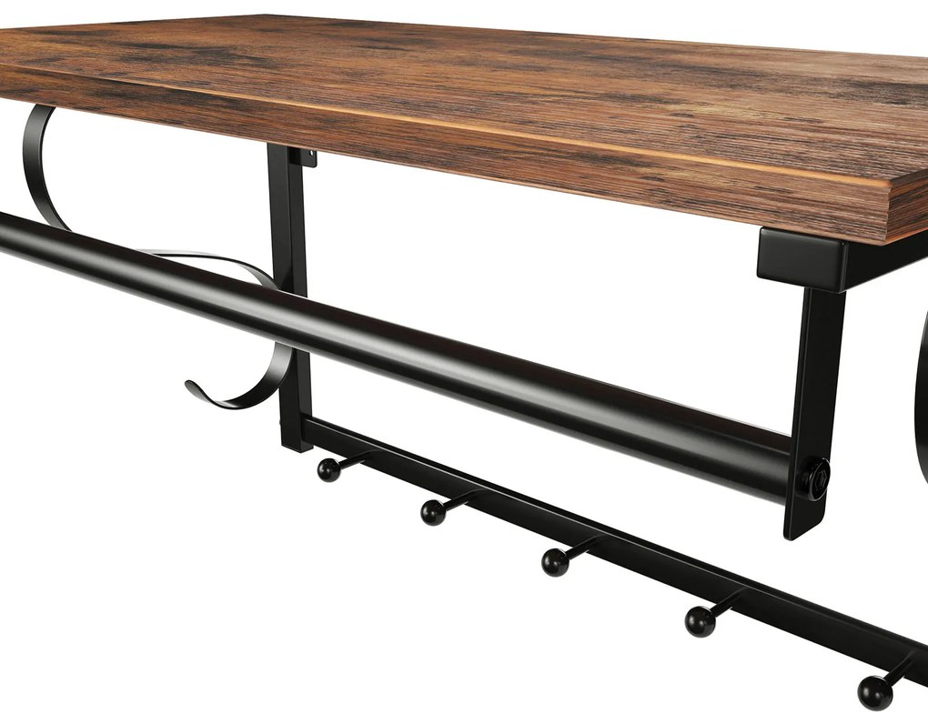 HENRY fali fogas, 60x30x32cm, fekete/barna Vasagle