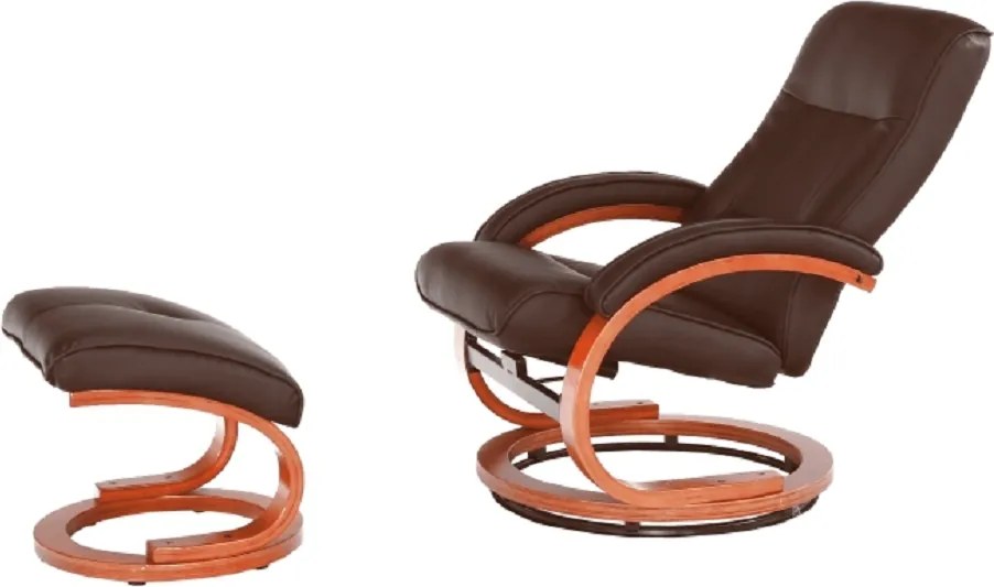 Relaxáló állítható fotel, sötétbarna, RYAN