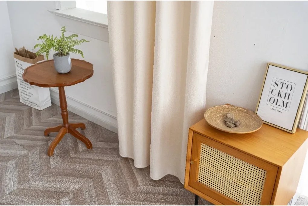 Sötétítő függöny DUNES VELVET 140x250 cm, krémszínű Felfüggesztés: Fém gyűrűk