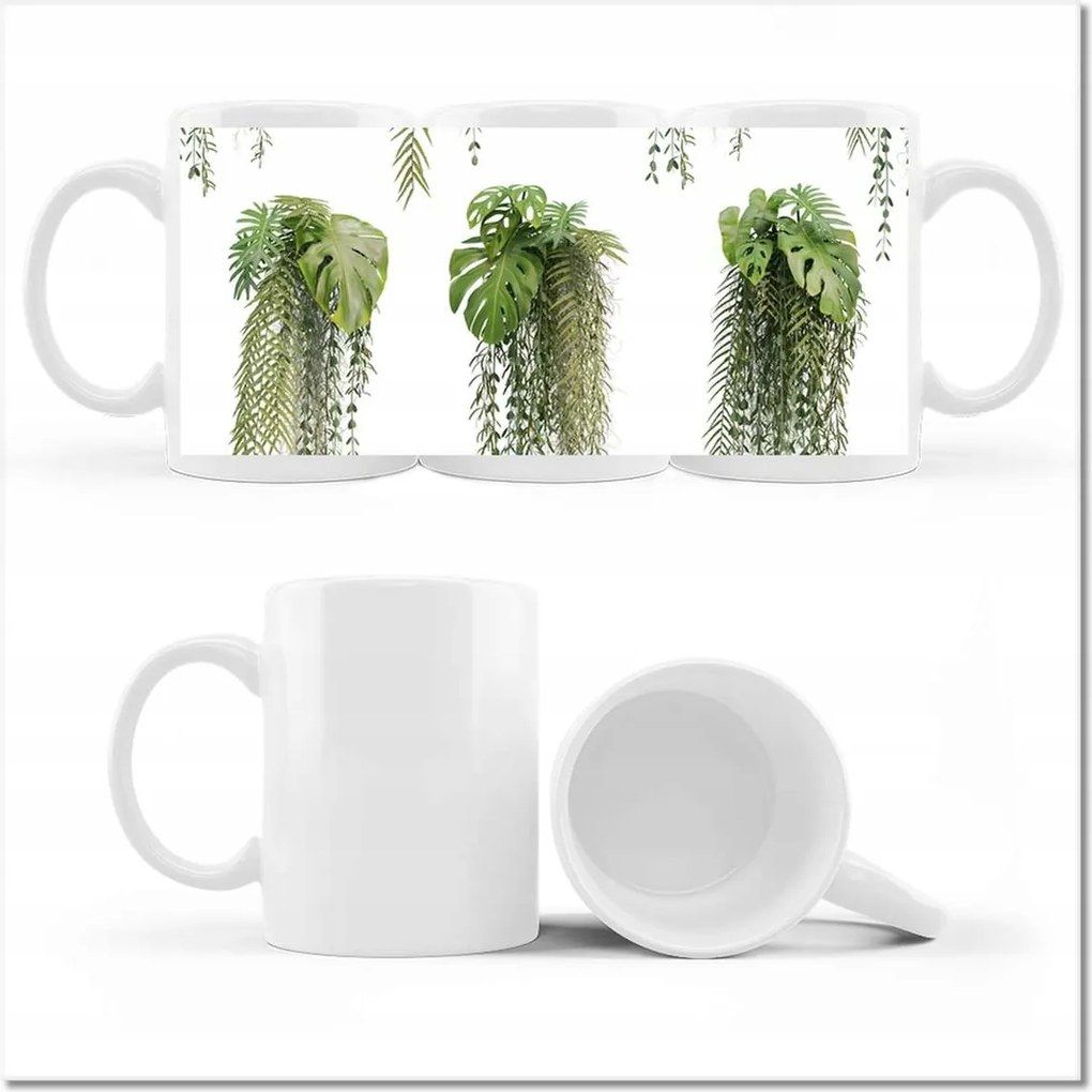 Monster fényképes bögre lyukas levelekkel