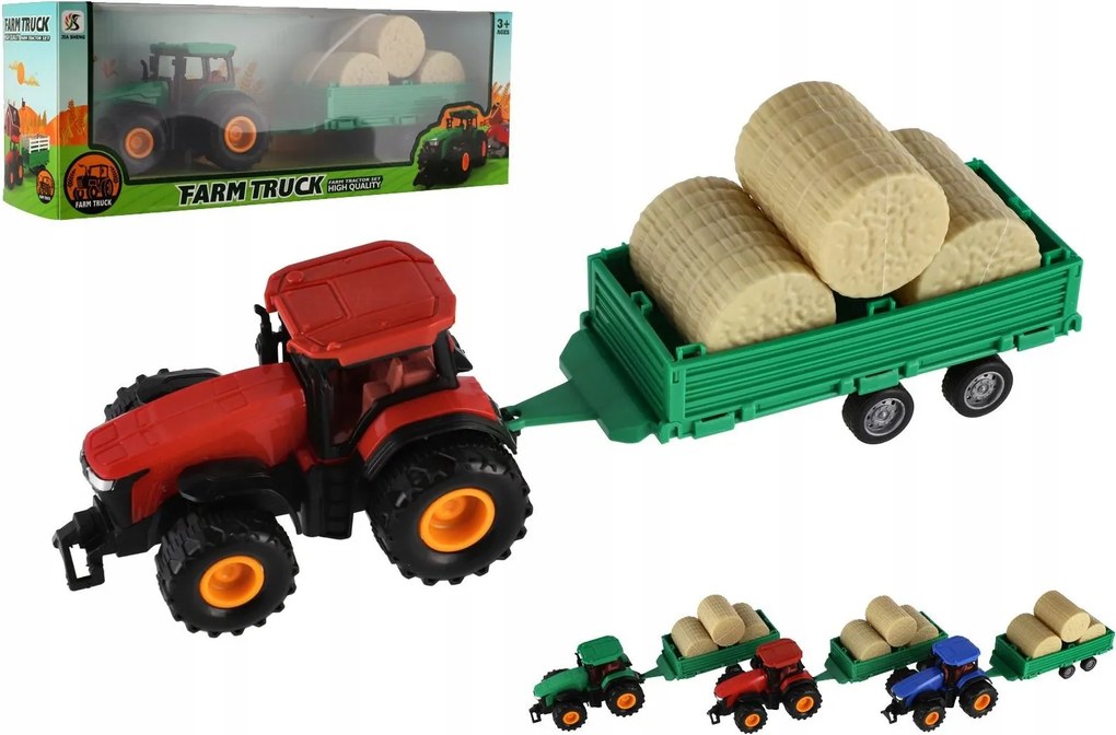 Teddies Traktor lendkerekes utánfutóval 30 cm 1 db (mix)