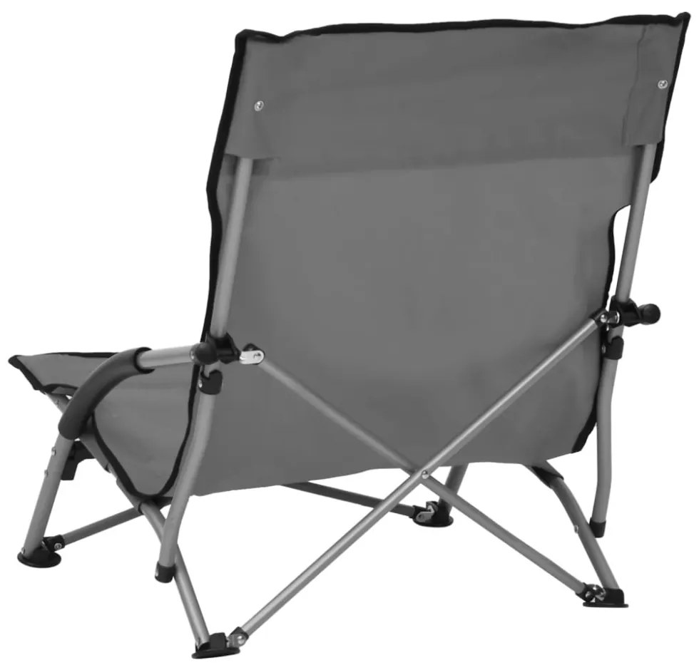 2 db összecsukható szürke szövet strandszék