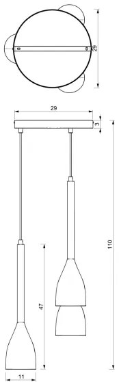 Csillár zsinóron ISTAPPAR 3xE27/60W/230V fekete
