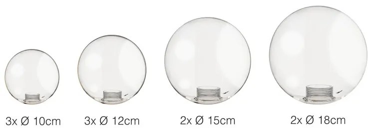 BUBBLES GLASS SHADES SET 10 CLEAR