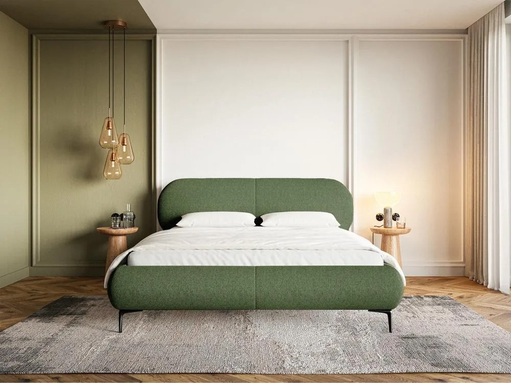 Franciaágy 180 cm Octave 180B (ágyráccsal) (oliva + fekete). Akció -15%. 1099975
