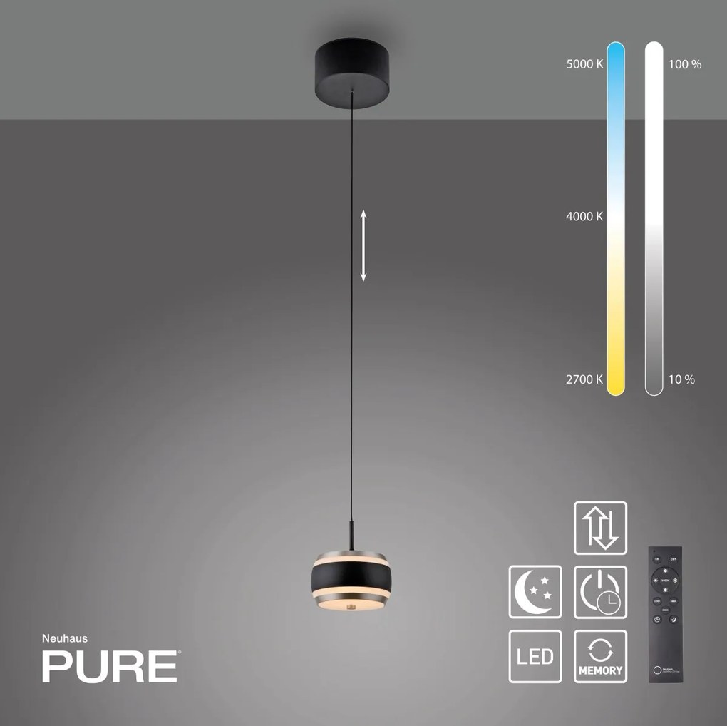 Paul Neuhaus modern függeszték pure falling rings fekete pln2503-18