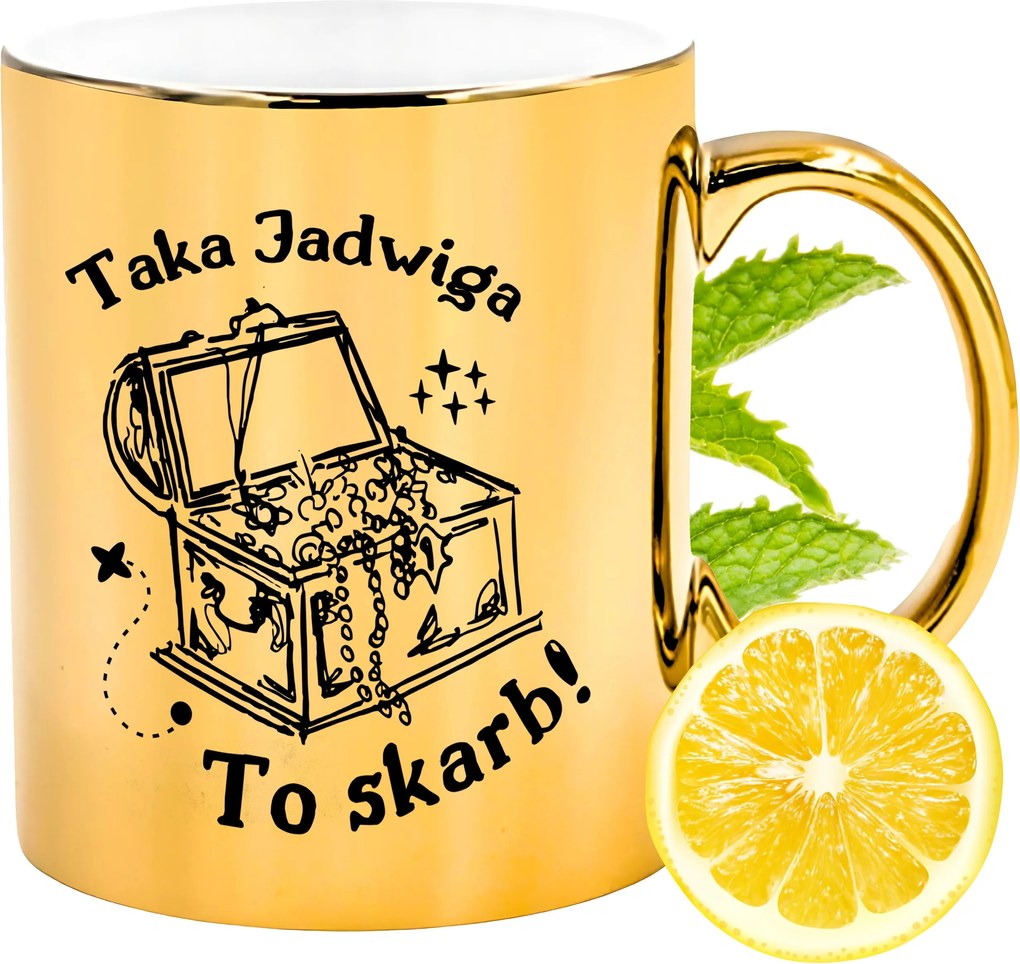 Prémium Arany Csillogó Bögre Hedvignek Ajándék Nyomtatott Fotóval