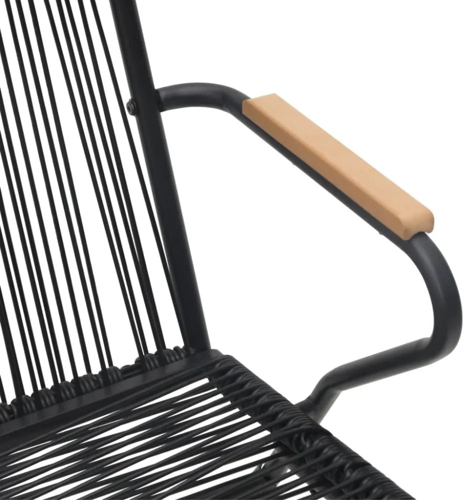 vidaXL 7 részes fekete PVC rattan kerti étkezőgarnitúra