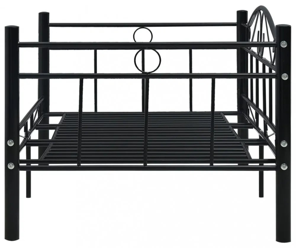fekete fém kanapéágy-keret 90 x 200 cm
