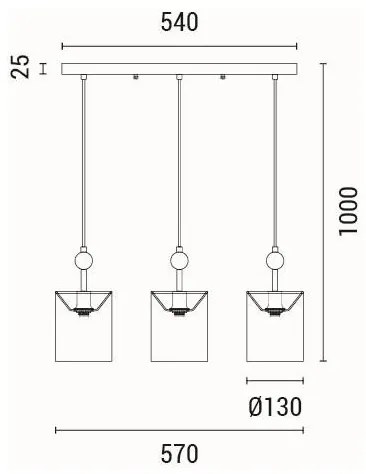 Csillár zsinóron 3xE14/15W/230V
