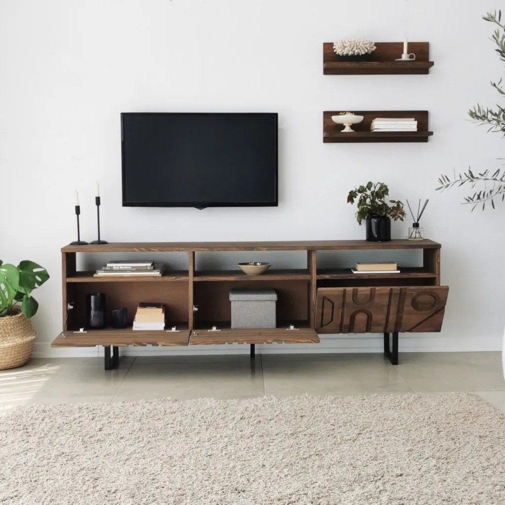 Aristo fém TV-állvány, dió, 50 cm