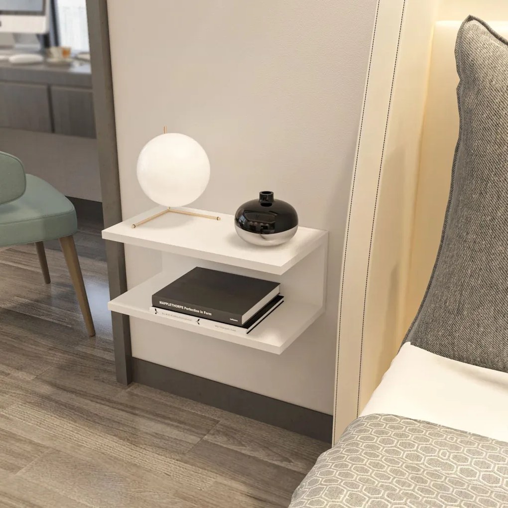 Ramira éjjeliszekrény, fehér, 45 cm