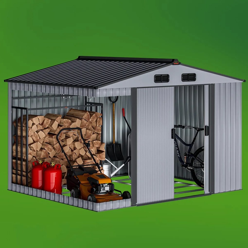 Gardebruk® Kerti ház 260x205x180 cm - szürke