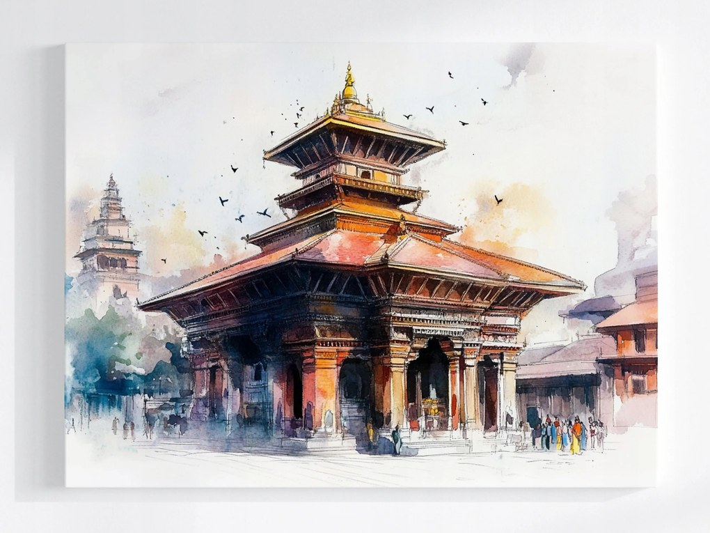 Poszter Katmandu Templom Nepál Tér Durbar Orient 80x60