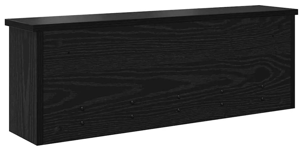 Fali Kabáthorog polcokkal Musta tammi 75 x 16 x 26 cm Faanyag