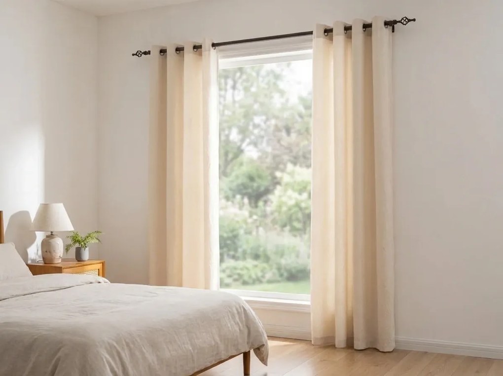 Sötétítő függöny DUNES VELVET 140x250 cm, krémszínű Felfüggesztés: Fém gyűrűk