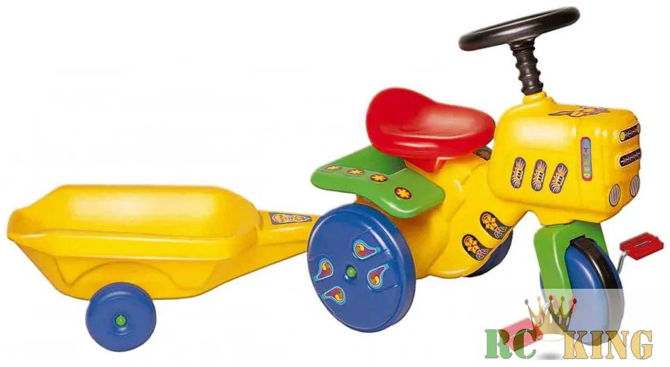 Kerti traktor utánfutóval