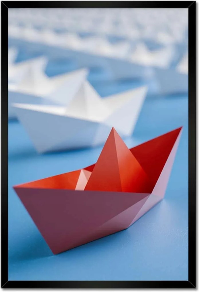 Poszterek keretben 40x60 Piros papírhajó