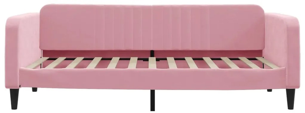 rózsaszín bársony kanapéágy 100 x 200 cm