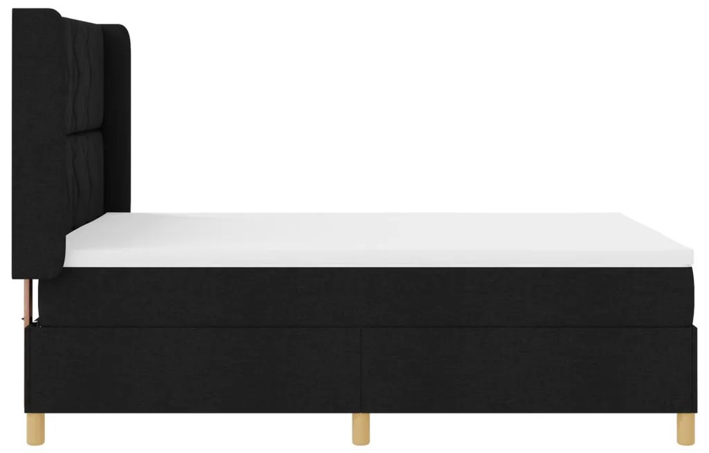Boxspring Ágy Matracokkal Fekete 140x200 cm Szövet