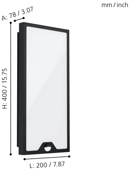 Eglo 99521 - LED Kültéri lámpa érzékelővel CASAZZA LED/16W/230V IP44
