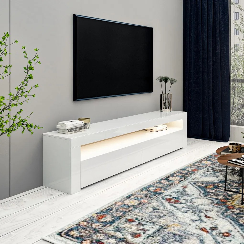 TV-állvány, fehér, 150 cm – TR382NRC1169