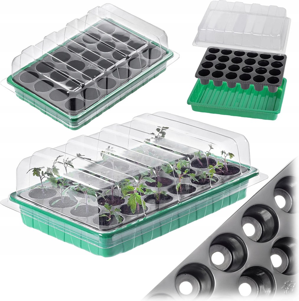 Mini Pohár Üvegház 24 Cellás Palántanevelő Tálca