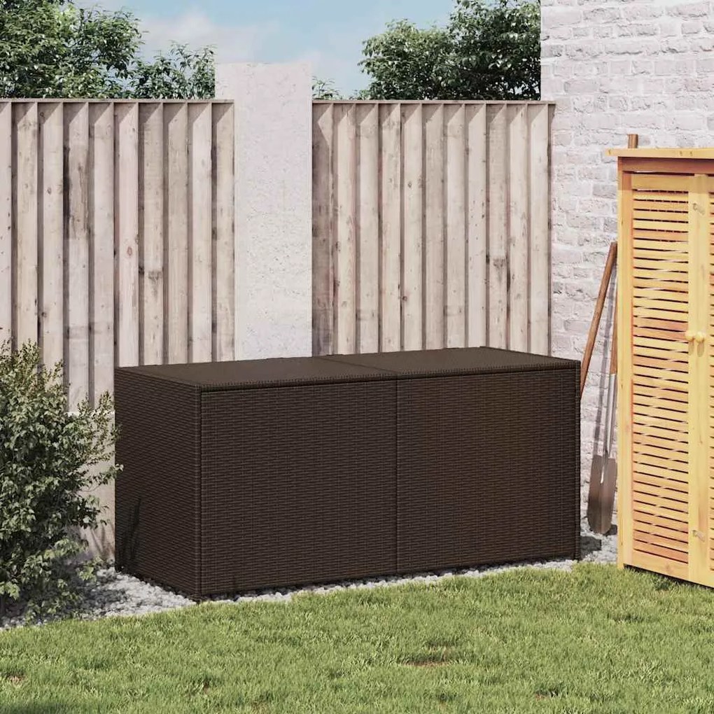vidaXL barna polyrattan kerti tárolóláda 283 L