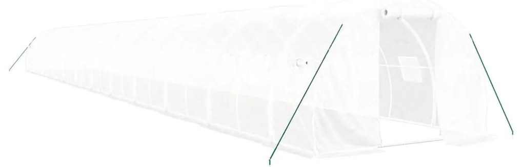 fehér acélvázas melegház 72 m² 24 x 3 x 2 m