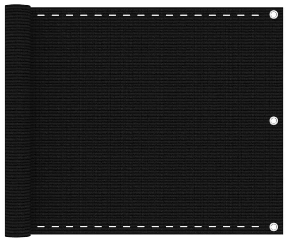 fekete HDPE erkélytakaró 75 x 500 cm
