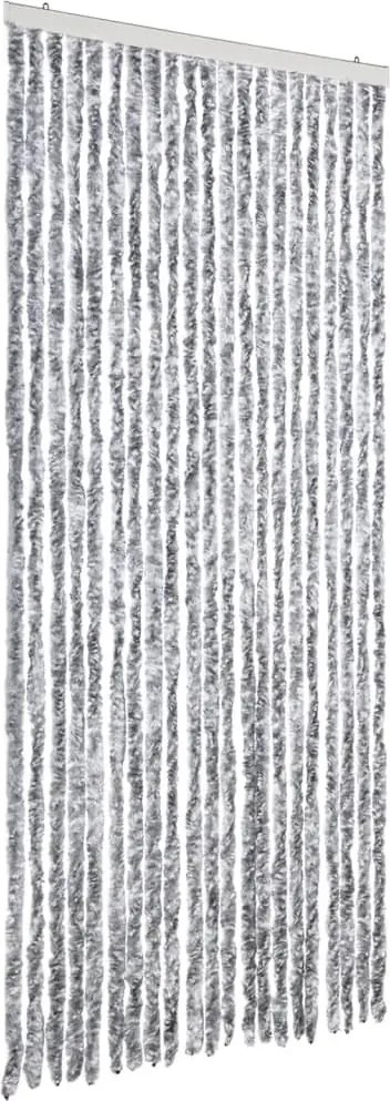 vidaXL fehér és szürke zsenília rovarfüggöny 90 x 200 cm