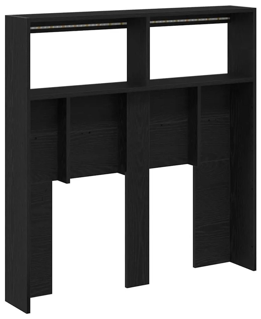 fekete tölgy színű áthidalószekrény LED-ekkel 100 x 17 x 102 cm