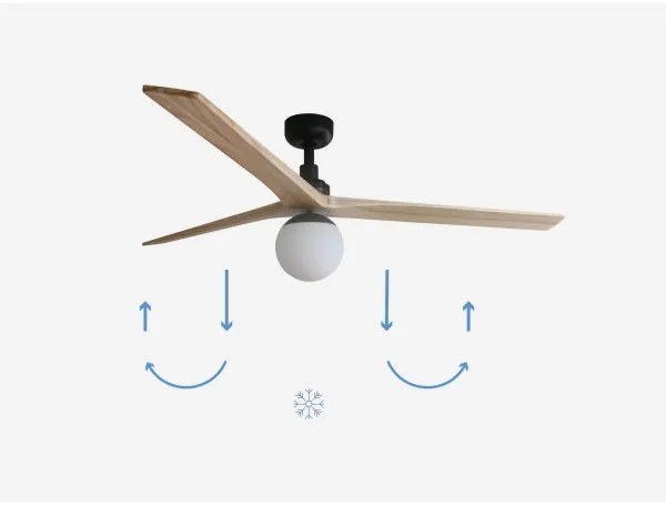 FARO 34282-11L - Mennyezeti ventilátor KLIM L 1xE27/15W/230V fenyő/fekete + távirányító
