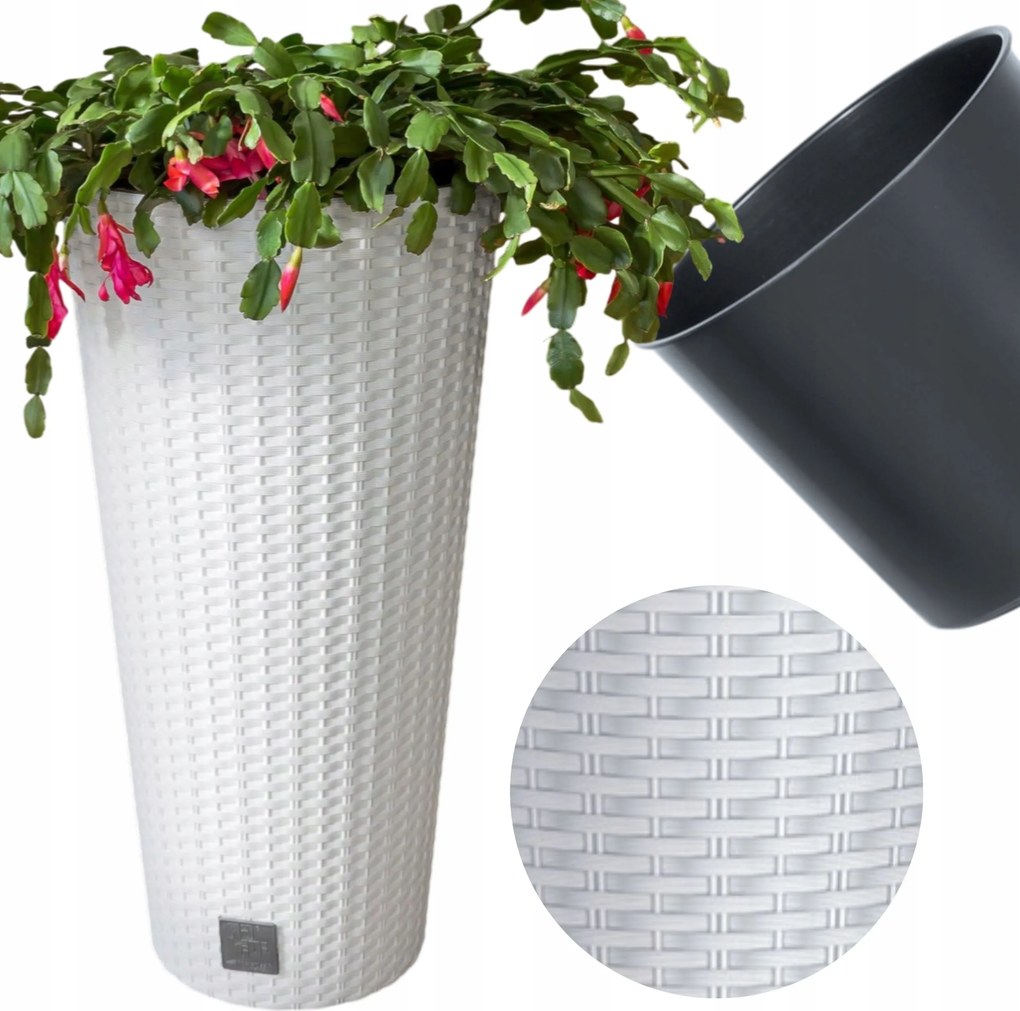 Kerek rattan kaspó 30cm magas kaspó távtartó betét