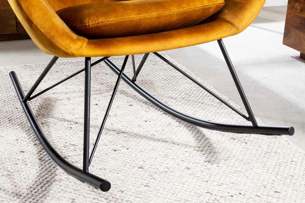 Design hintaszék Sweden mustársárga bársony