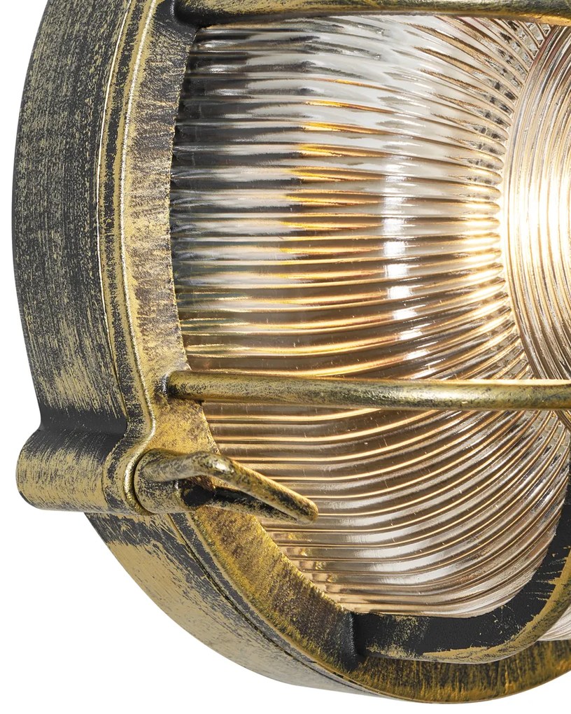 Kültéri fali és mennyezeti lámpa antik arany kerek IP44 - Noutica