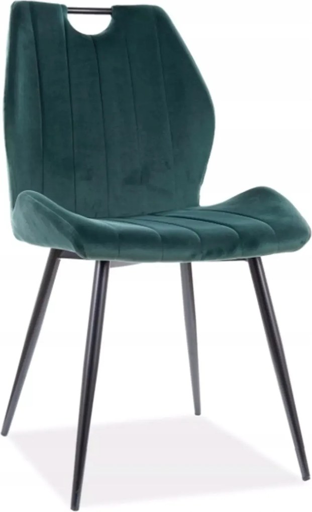 Arco Velvet kárpitozott szék fekete/zöld Sig nappaliba