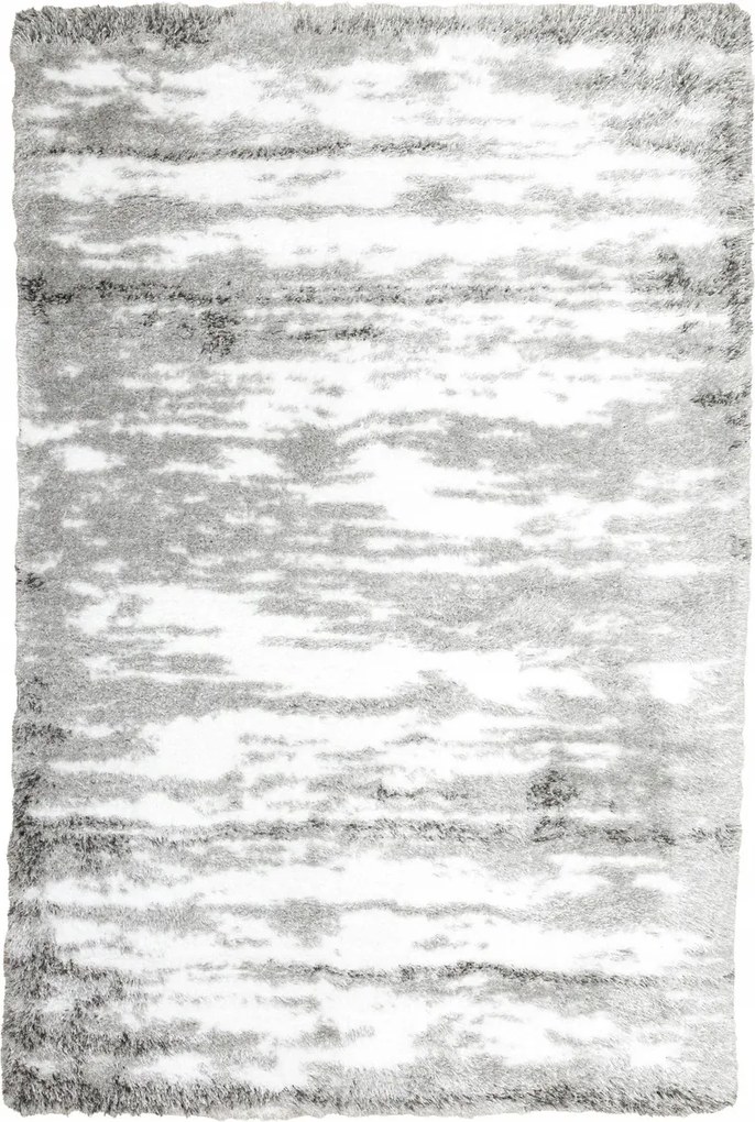 Shaggy Szőnyeg Bolyhos Szürke Fehér Csillogó Márvány Beton Puffy 60x100 cm