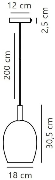 Nordlux - UMA kábeles függőlámpa 1xE27/40W/230V, átm. 18 cm, fekete/füstszínű
