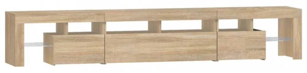 sonoma tölgy színű TV-szekrény LED-lámpákkal 230x36,5x40 cm
