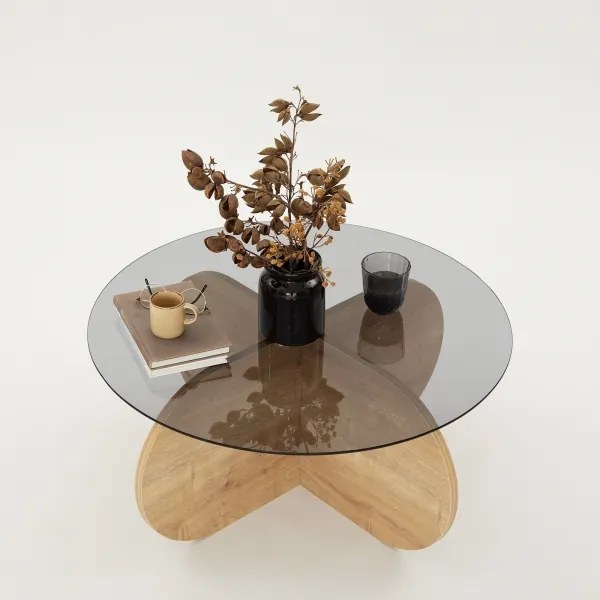 Kávésasztal BUBBLE 35x75 cm barna/fekete